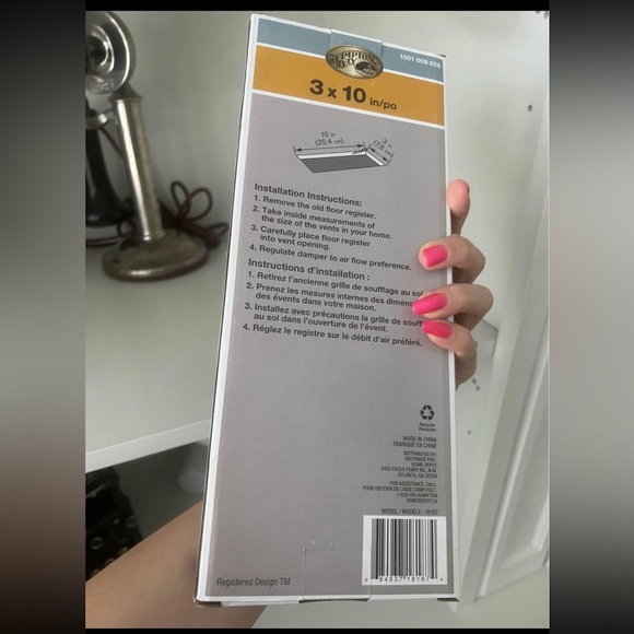 HAMPTON BAY Brushed Steel Floor Register 7.6 CM X 25.4 CM - Picture 4 of 5